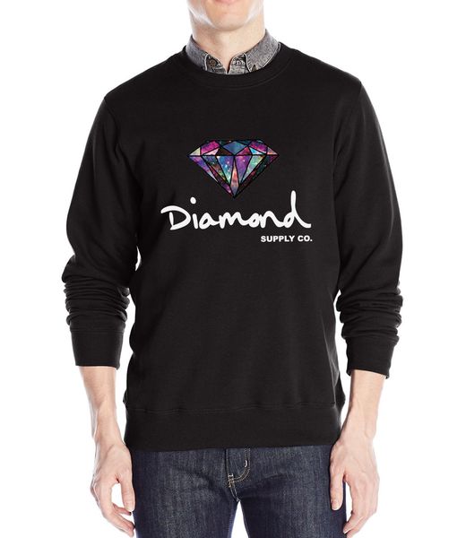 

wholesale men fleece sweatshirt diamond supply co letter printed hoodies hip hop suits men sport street wear casual, Black