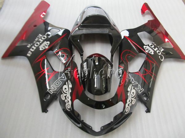 

abs plastic fairing kit for suzuki gsxr600 01 02 03 wine red black motorcycle fairings set gsxr750 2001 2002 2003 iy25