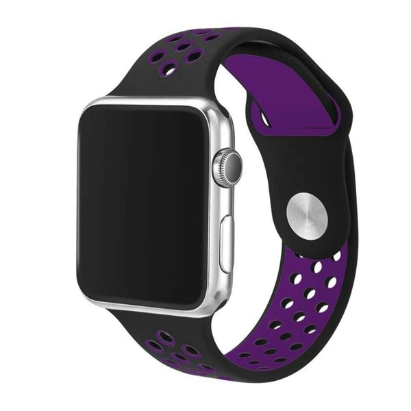 

Sport Double Colors WatchBand 4 colors Available WatchBand For Apple Watch Strap Split Silicone Wrist Band Strap For apple watch 100pcs