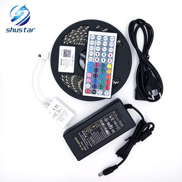 

smd 5050 rgb светодиодные полосы 5m фон светодиодные ленты rgb leds диод светодиодная лента гибкая контроллер dc 12v adapterset