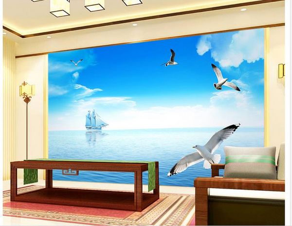 

новый пользовательский 3d красивый современный минималистский красоты вид на море тв фон