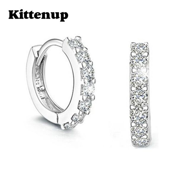 

Kittenup Новое Прибытие Посеребренные Кристалл Цветок Форма Уха Серьги Стержня Для Женщин Brincos Ювелирные Изделия