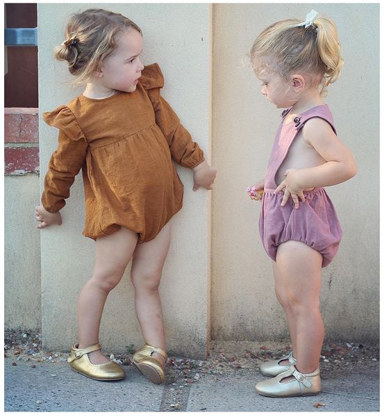 

Autumn baby girl romper olid color long leeve jump uit winter kid clothing whole ale