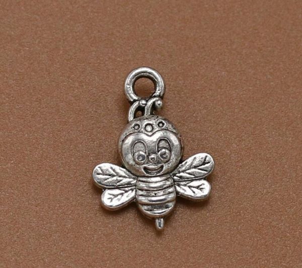 

200pcs/lot 12x16mm cute bee antique silver zinc alloy lovely bee charm pendant 2017 jewelry findings charms, Bronze;silver