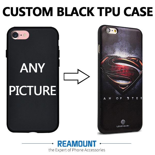 

Diy cu tom company logo picture black tpu hell phone ca e cover for iphone 7 7plu mobile phone ca e