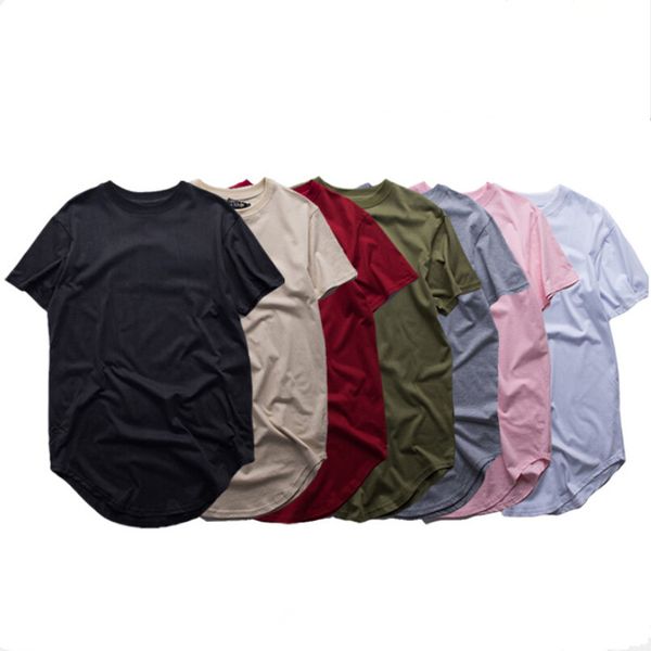 

wholesale-summer 2016 men fashion extended t shirt longline hip hop tee shirts women swag clothes harajuku rock tshirt homme, White