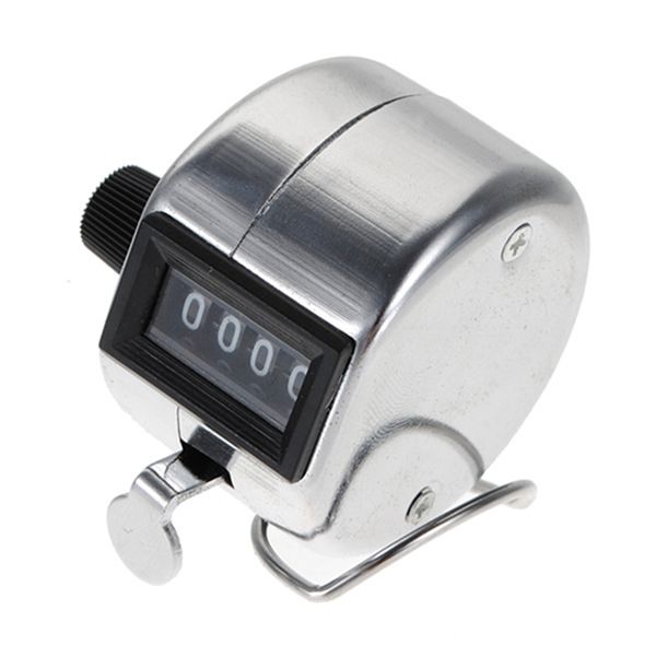 

wholesale- price stainless metal mini sport lap golf handheld manual 4 digit number hand tally counter clicker silver