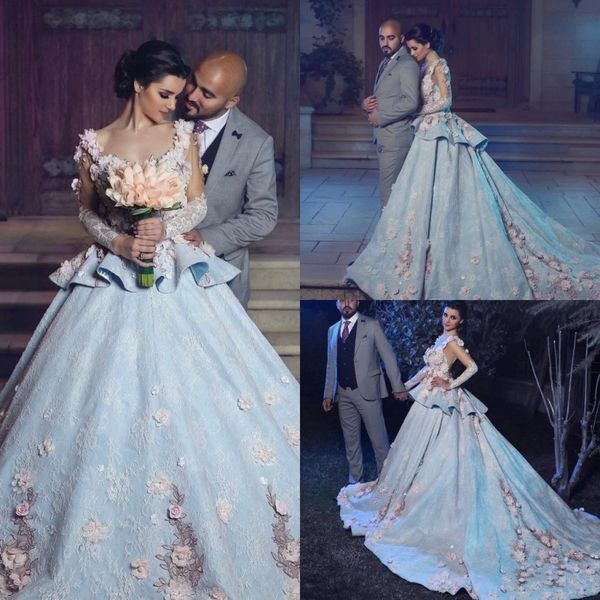 

elegant 3d floral appliqued dresses evening wear v neck long sleeves red carpet dress custom sweep train formal gown with sashes, Black;red