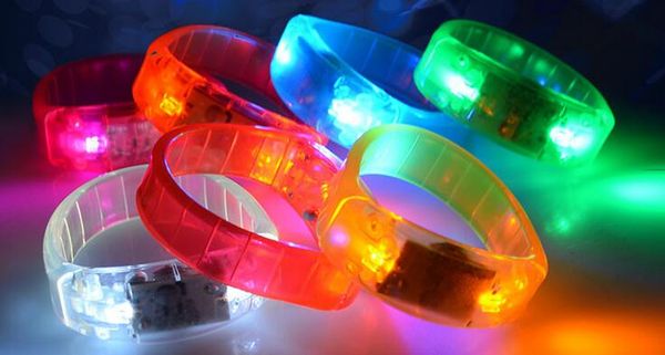 

100pcs voice control led bracelet sound activated glow bracelet for party clubs concerts dancing prom decoration