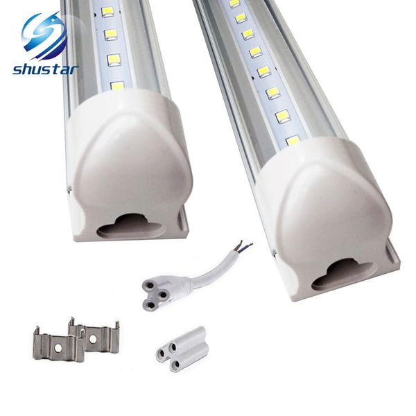 

8ft led трубки t8 led встроенная трубка 45w 4800lm smd 2835 свет лампы 2.4m 85-265 лампы привело люминесцентное освещение