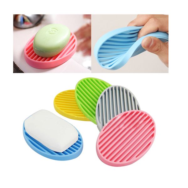 

fashion silicone flexible soap dish plate bathroom soap holder wholesale