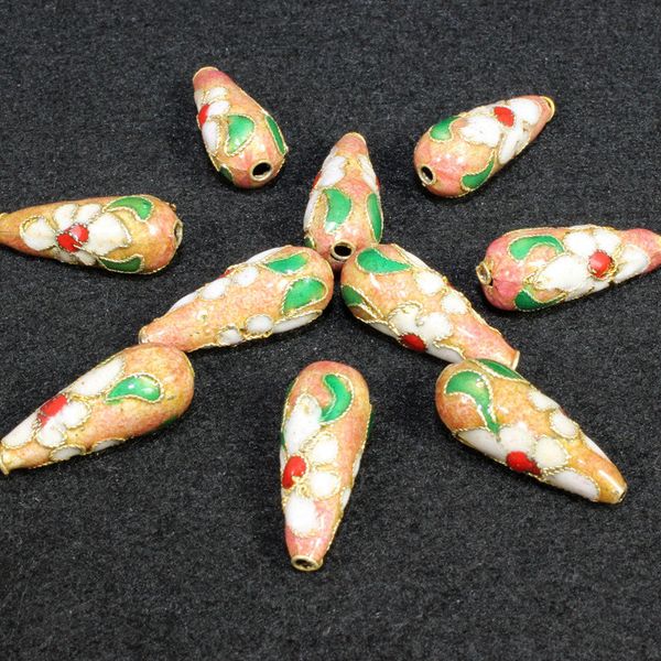 

water droplets cloisonne beads multi colors filigree silver blue spacer loose beads for diy jewelry bracelet crafts & charms cloisonne bead