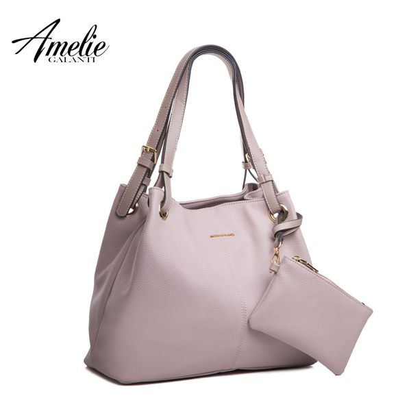 

wholesale- amelie galanti casual women shoulder bag fashion half moon solid casual handbags soft original design totes office lady 2017