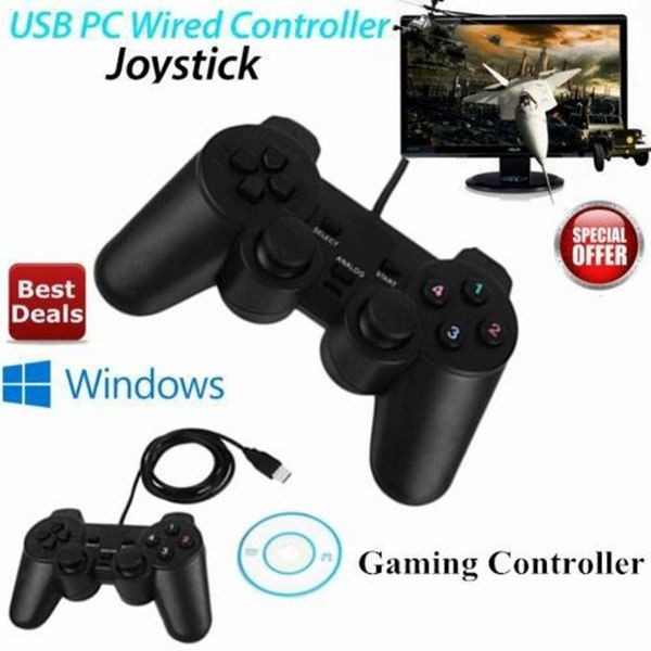 

Wholesale- USB Wired Game Controller Gamepad Gaming Joypad Joystick Control for XP Windows PC Computer Laptop Black freeshipping