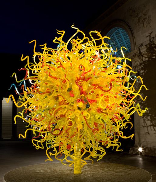 

100% hand blown glass sculpture dale chihuly style custom made glass outdoor decoration modern designed murano glass sculpture lighting
