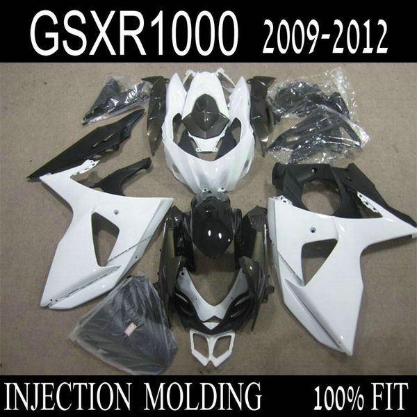 Spritzguss heißer verkauf verkleidung kit für Suzuki GSXR1000 09 10 11 12 klassische weiß schwarz verkleidung set gsxr 1000 2009-2012 IT32