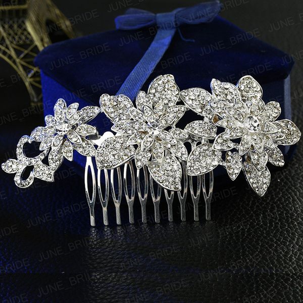 Sparkly Crystal Bridal Hair Comb New Arrival Rhinestone Floral