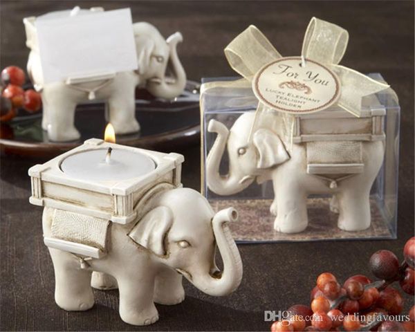

50pcs good luck elephant tealight holder candle holder wedding favors with candle inside party table decoration gifts