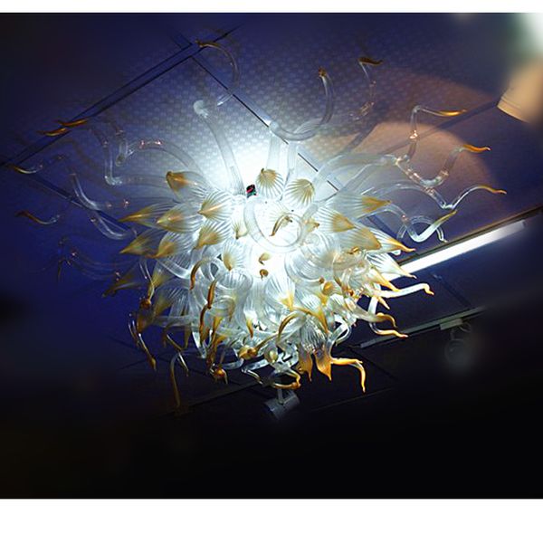 

fancy ceiling light art white and amber chandeliers crystal blown glass chandeleir lighting with led source home decor