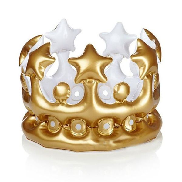 Großhandels-Neuheit aufblasbare Krone König Imperial Hüte Kinder Erwachsene Kopfbedeckung Zubehör Geburtstag Party Dekorationen