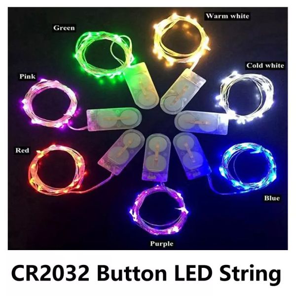 2M 20 LED String Sliver Filo di rame Batteria Micro LED String Light Party Matrimonio Natale Decorazione natalizia Illuminazione natalizia