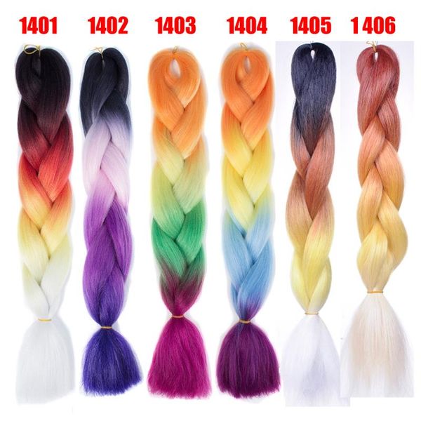 Jumbo Tranças Xpressão Brading Cabelos Roxo Cores Crochet Tranças Três Tom Cor Syntheitc Extensão de Cabelo Marley para mulheres negras