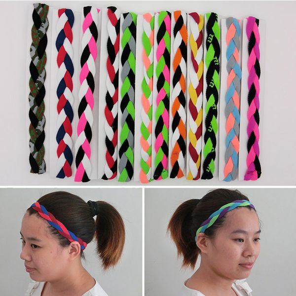 

2016 customized women's yoga braided mini sport headband, Silver