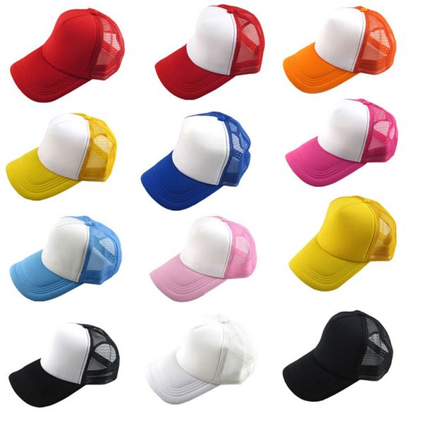

wholesale- coolbeener unisex casual hat solid baseball cap trucker mesh blank visor hat adjustable dec7, Blue;gray