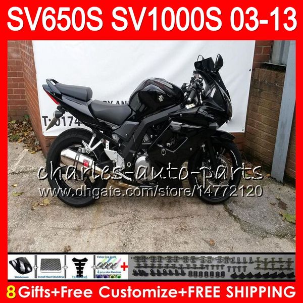 

8Gifts для Suzuki SV650S SV1000S 03 09 10 11 12 13 черный глянец 23NO41 SV1000 с СВ650 с СВ 1000С 650S не 2003 2009 2010 2011