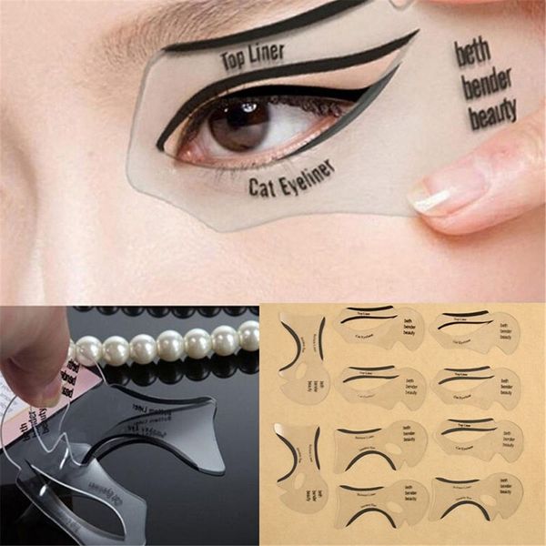 

10pcs/set beauty cat eyeliner models smokey eye stencil template shaper eyeliner makeup tool in stock wx-b15