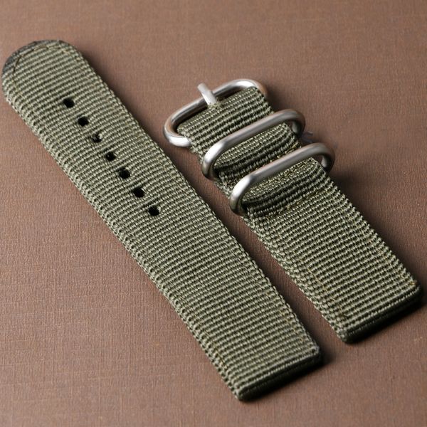 

wholesale- cool green canvas wrist watch strap band 20/22mm for men women watches bands boy bd0135, Black;brown