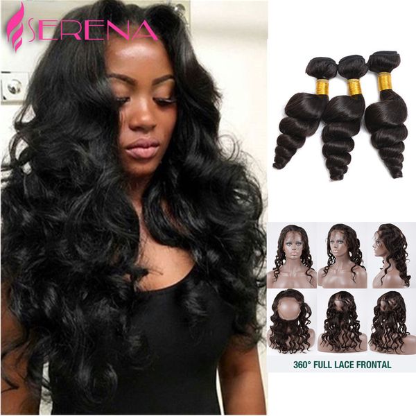 2020 360 Lace Frontal Closure With Bundles Loose Wave Peruvian