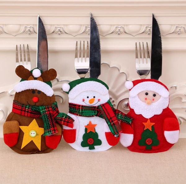 Classic Christmas Table Decoration Tableware Knife And Fork Bags