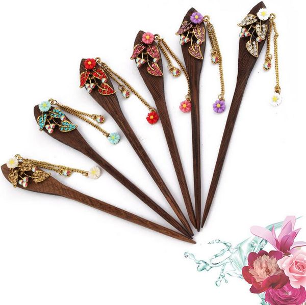 

new arrival classical hairpin bride hair headdress retro women step sway tassel wings wooden hairpin dmfz029 mix order pieces a lot, Golden;silver