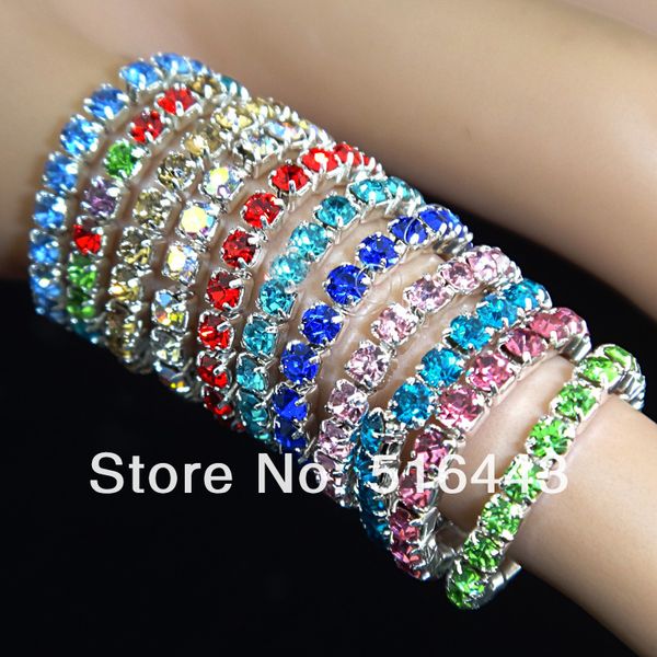 

new arrival 36pcs wholesale jewelry lots mix color czech rhinestones fashion stretchy toe rings for womens a-810, Silver