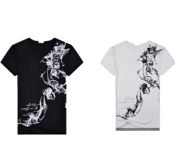 

wholesale- t-shirt new m-2xl crew neck men's new custom fit chinese style short sleeve, White;black