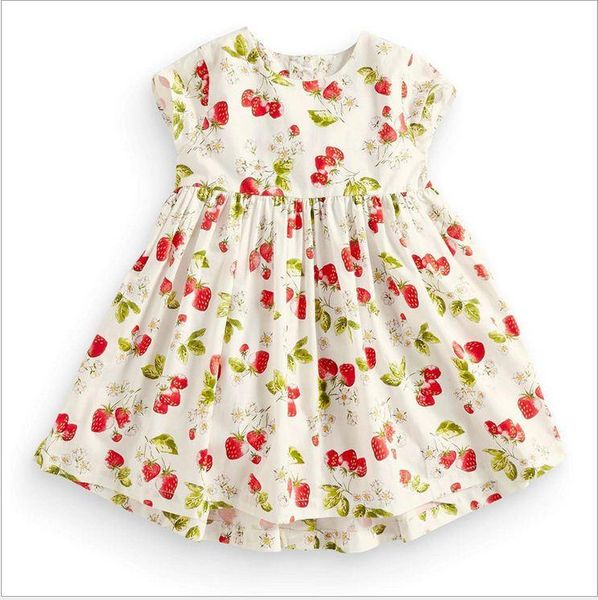 

childrens short sleeve girls dress knitted cotton baby dress summer baby princess skirt pure color flower dress kid215, Red;yellow