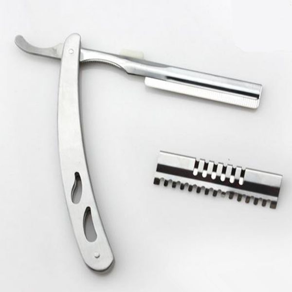 

wholesale- professional 2 in 1 hair scissors 440c shavers straight razor thinning shears cutting barber hairdressing scissors ing