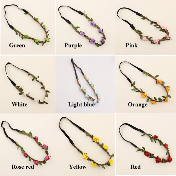 

Цветочные эластичные оголовье Оптовые свадебные головные уборы Braid Boho Flower Hair Accesso