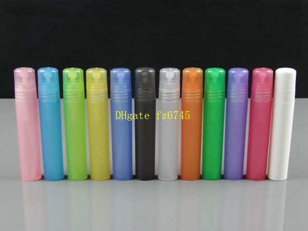 

200pcs/lot 10ml plastic spray bottle,empty cosmetic perfume container with mist atomizer nozzle,perfume sample vials