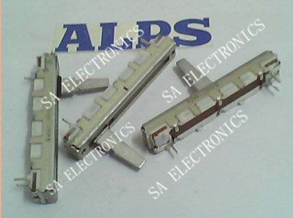 

wholesale- [sa]alps 4.5 cm straight slide potentiometer b100k with the midpoint of the shaft length 15mm--10pcs/lot