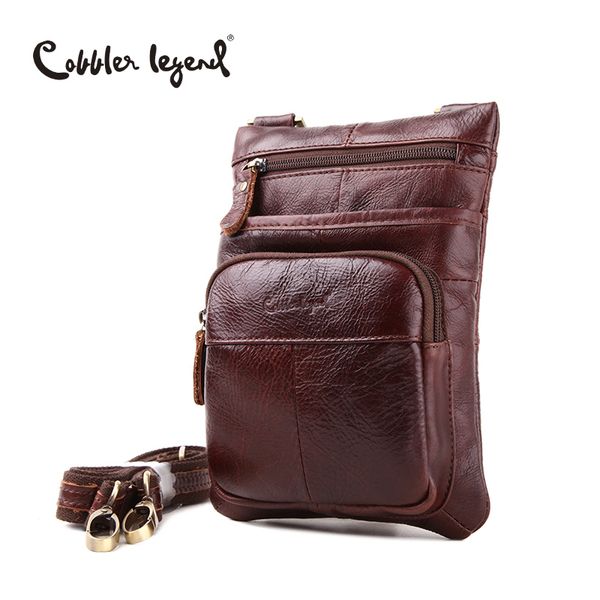 

wholesale- cobbler legend genuine leather men waist bag pack small shoulder bag male bags crossbody bag men's real leather handbags #80