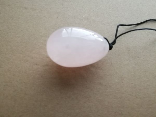 

20pcs/lot drilled jade egg natural rose quartz yoni egg for kegel exercise pelvic floor muscle vaginal exercise with pouch