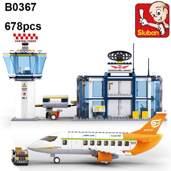 

Sluban строительные блоки международный аэропорт модель B0367 678 шт. образовательные DIY головоломки строительные кирпичи игрушки для детей Лепин
