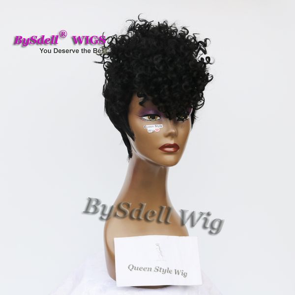 Celebrity Rihanna Hairstyle Cornrows Curl Wig Punk Curly Black