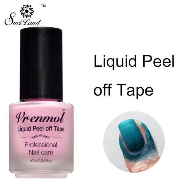 

wholesale-vrenmol skin protected vernis peel off nail glue liquid nail art tape latex fingernails palisade care gel nail polish, Red;pink