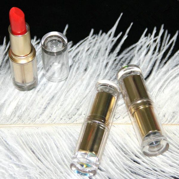 

Empty lip tick container pla tic lip tick tube 12 1 cup ize lip rouge tube packing with clear lid f20172188