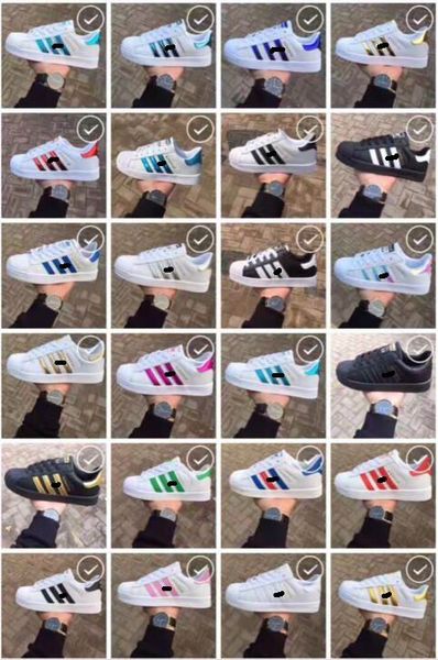 

весна и осень мода Мужчины Женщины оригинальный суперзвезда супер обувь золотой