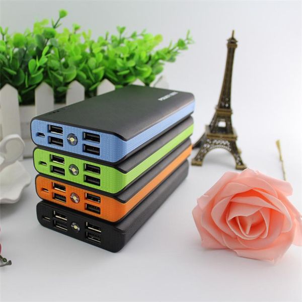 

high capacity 20000mah power bank 4 usb port charger external backup battery with retail box for mobile phone