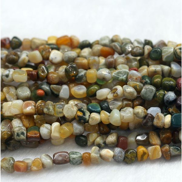 

discount wholesale natural green yellow white multi-color ocean jasper jasper nugget loose beads form beads fit jewelry 15" 03904, Black